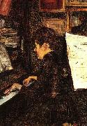 Henri De Toulouse-Lautrec Mlle Dihau au piano oil painting
